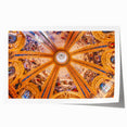 Rolled print of Madrid scenery with vibrant green and floral elements, suitable for art wall dining room.