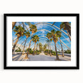 Abstract art print of vibrant, colorful textured scenery depicting Valencia, Spain on a large framed canvas.