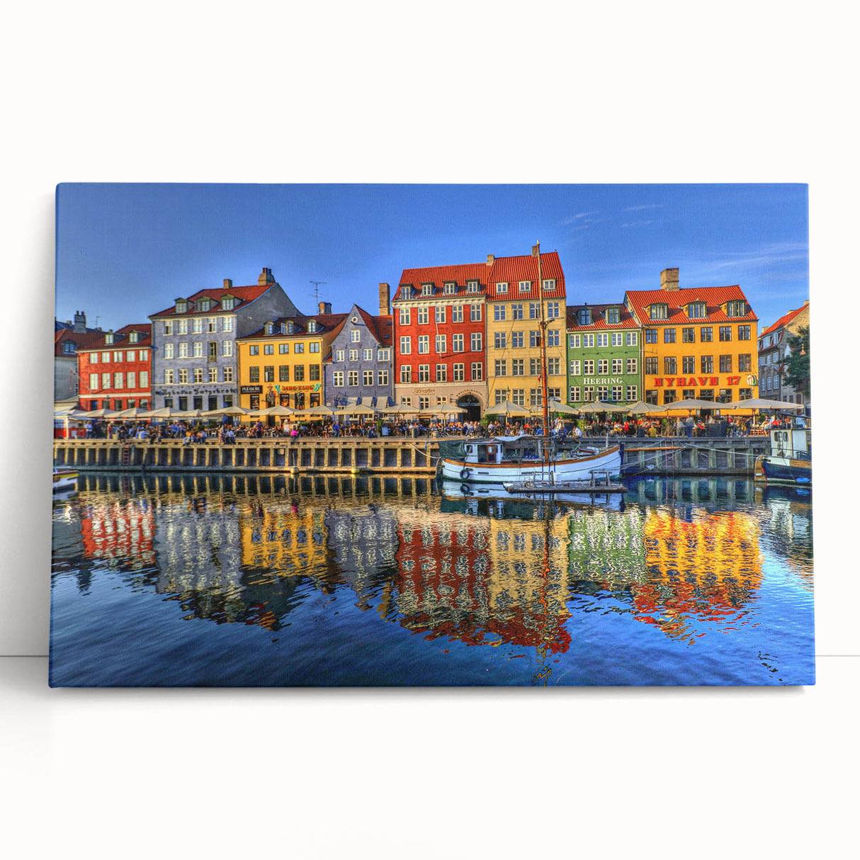 Black and white stretched canvas of Stockholm scenery, ideal for kitchen wall art or bedroom ambiance.