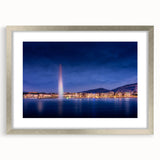 Textured art depicting abstract Geneva scenery in muted earth tones on a framed silver mat, suitable for bedroom decor.