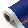 Art deco poster of Geneva with muted blue and tan palette on rolled canvas, ideal for nursery wall art or dining room.