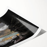 Extra large rolled print featuring line art flowers in muted earth tones, ideal for large living room wall decor.