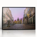 Large abstract wall art of Guanajuato scenery in vibrant colors on a black framed acrylic.