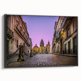 Black and white framed canvas of vintage Guanajuato landscape, ideal for bedroom wall decor.
