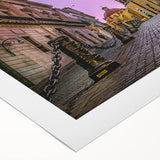 Art deco poster of Guanajuato scenery in vivid colors on rolled canvas, suitable for dining room wall art.