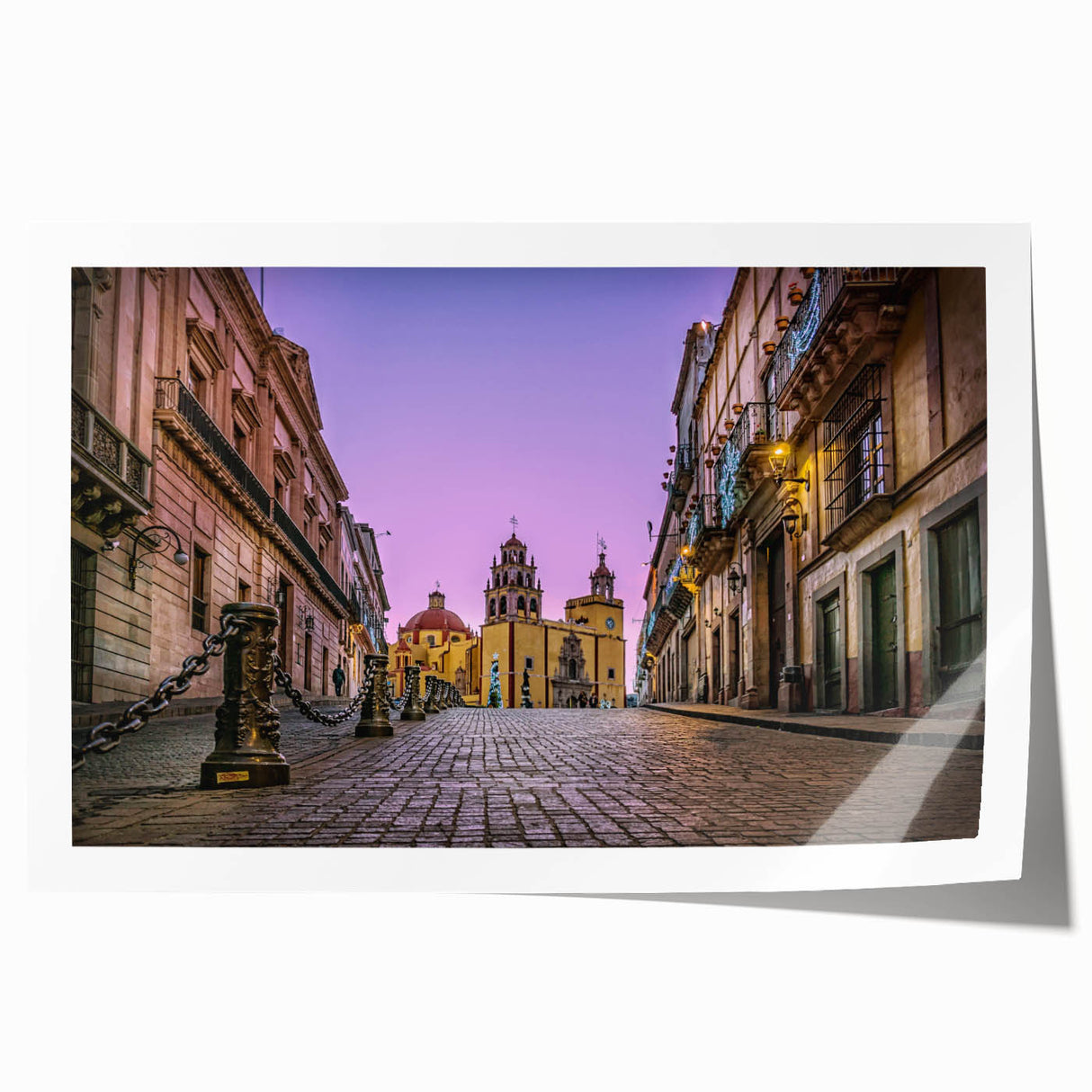 Rolled print of Guanajuato scenery with vibrant floral colors, ideal for art wall dining room.