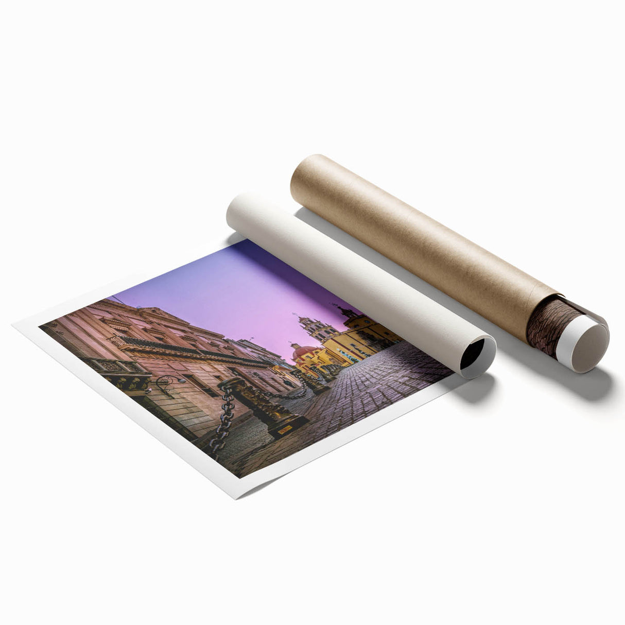 Extra large rolled print of Guanajuato, Mexico, featuring vibrant floral art.