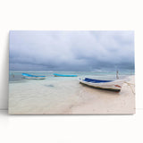 Black and white stretched canvas of Yucatan scenery, ideal for kitchen wall art or bedroom ambiance.