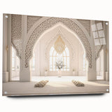 Acrylic print of a Middle Eastern landscape in muted earth tones, ideal for dining room decor.