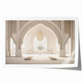 Middle Eastern landscape with vibrant earth tones on a rolled canvas, suitable for art wall dining room.