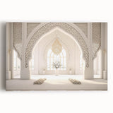 Large black and white stretched canvas featuring a Middle Eastern scenery, ideal for kitchen wall art.