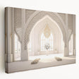 Large canvas print featuring a Middle Eastern desert scene in muted earth tones, ideal for kitchen wall art.