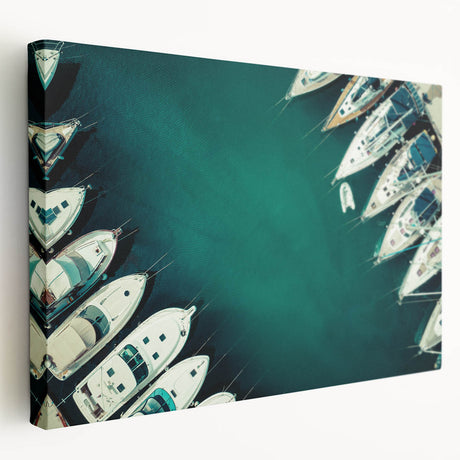 Dubai skyline at sunset depicted in vibrant orange and blue tones on a large stretched canvas, suitable for kitchen wall art.