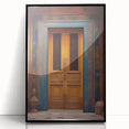 Large abstract wall art depicting a Middle Eastern urban scene in muted earth tones on a framed acrylic.