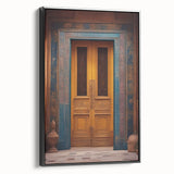 Black and white framed canvas of a vintage Middle Eastern landscape, ideal for bedroom wall art.