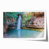 Extra large rolled canvas print depicting vibrant floral scenery in Middle East, Israel, ideal for dining room wall art.