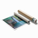 Extra large rolled print featuring a Middle Eastern scenery with vibrant floral elements, ideal for classy bathroom wall art.