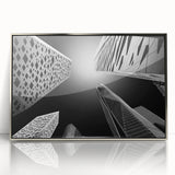 Mid-century modernist art depicting a serene Saudi Arabian landscape, in muted earth tones on a framed acrylic print.