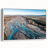 Vintage poster art of Canterbury, New Zealand in colorful hues on a large framed canvas, ideal for living room decor.