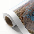 Art Deco poster of Canterbury, New Zealand on rolled canvas, featuring muted earth tones, ideal for nursery wall art.