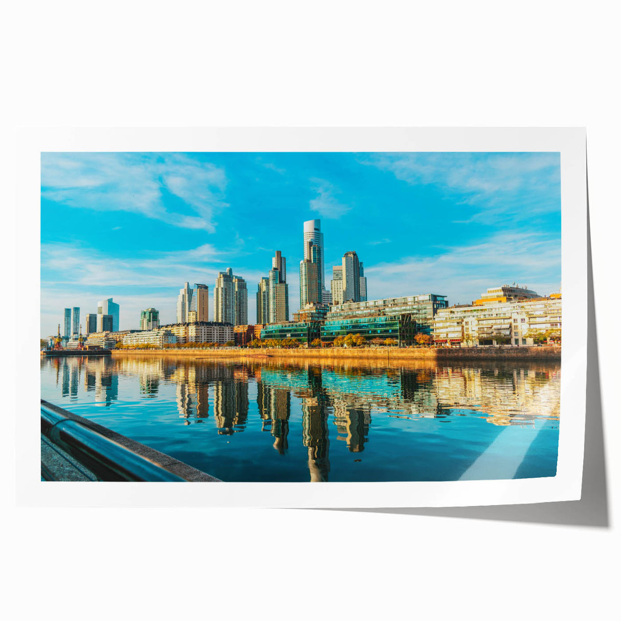 Extra large wall art of a scenic Buenos Aires landscape in pastel shades on rolled canvas, ideal for dining room decor.