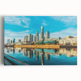 Black and white photograph of Buenos Aires skyline on large stretched canvas, suitable for kitchen wall art.