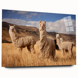 Large abstract wall art depicting a South American landscape in muted earth tones on acrylic glass.