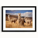 Extra large abstract art print featuring a colorful, textured depiction of a Bolivian landscape on a framed black canvas.