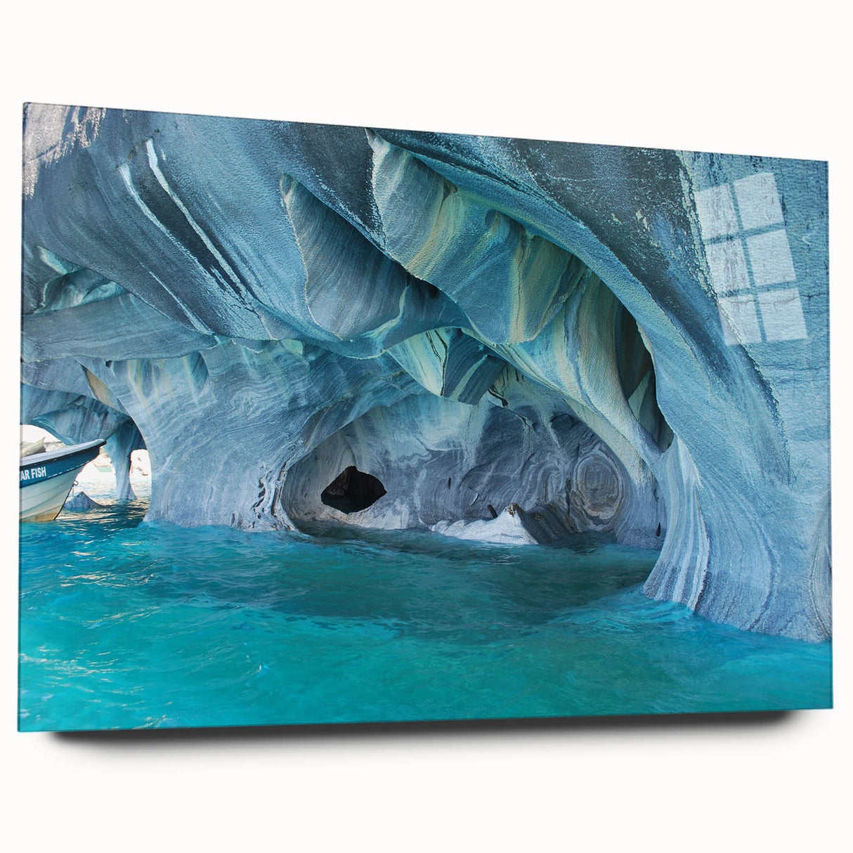 Large abstract wall art of a Chilean landscape in muted earth tones on acrylic glass, ideal for bedroom or dining room decor.