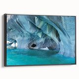 Black and white framed canvas of a Chilean landscape, ideal for bedroom wall art.