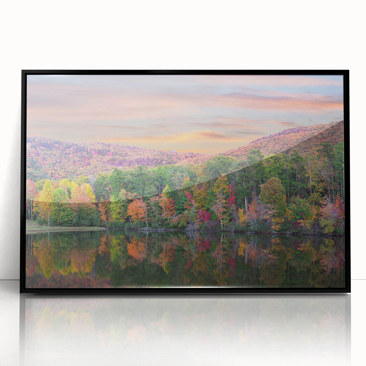 Large abstract wall art depicting a stylized Alabama landscape in muted earth tones on a framed acrylic panel.