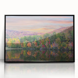 Large abstract wall art depicting a stylized Alabama landscape in muted earth tones on a framed acrylic panel.