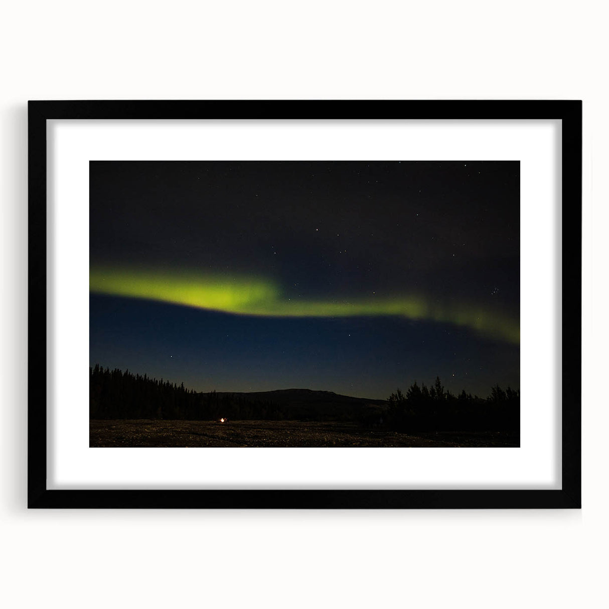 Extra large, textured abstract art print of Denali, Alaska in vibrant colors on a black framed canvas.
