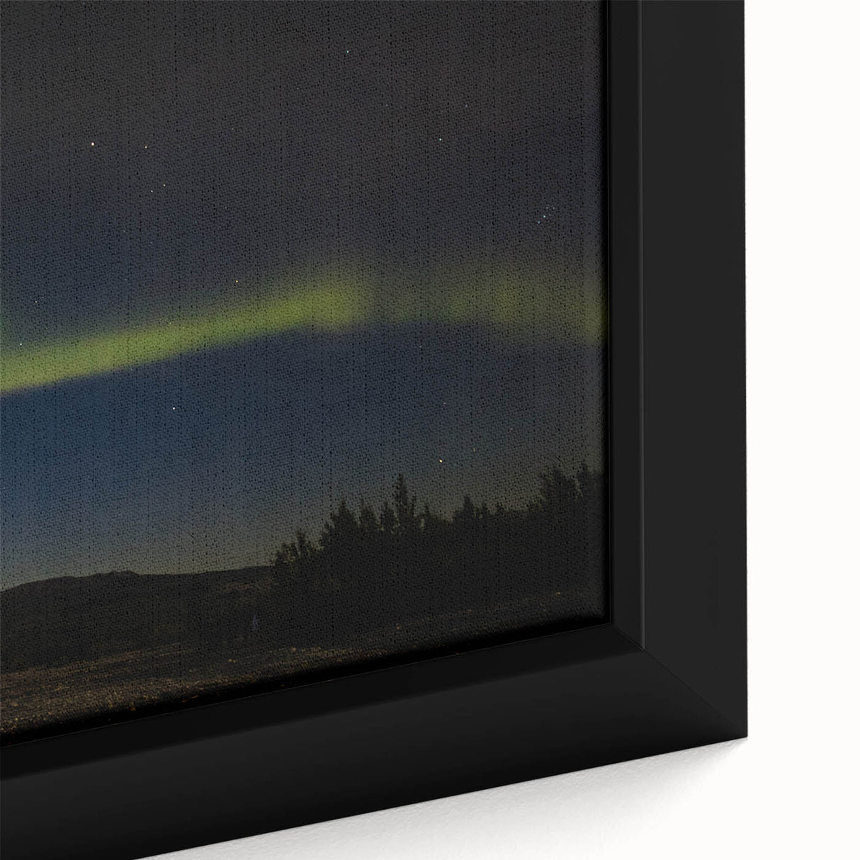 Extra large framed canvas featuring a textured depiction of Denali, Alaska with a black and colorful art palette.
