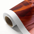 Art Deco poster of Antelope Canyon in muted orange and brown tones on rolled canvas, ideal for nursery wall art.