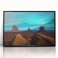 Large abstract wall art depicting Monument Valley in muted earth tones, framed acrylic, suitable for modern art wall decor.