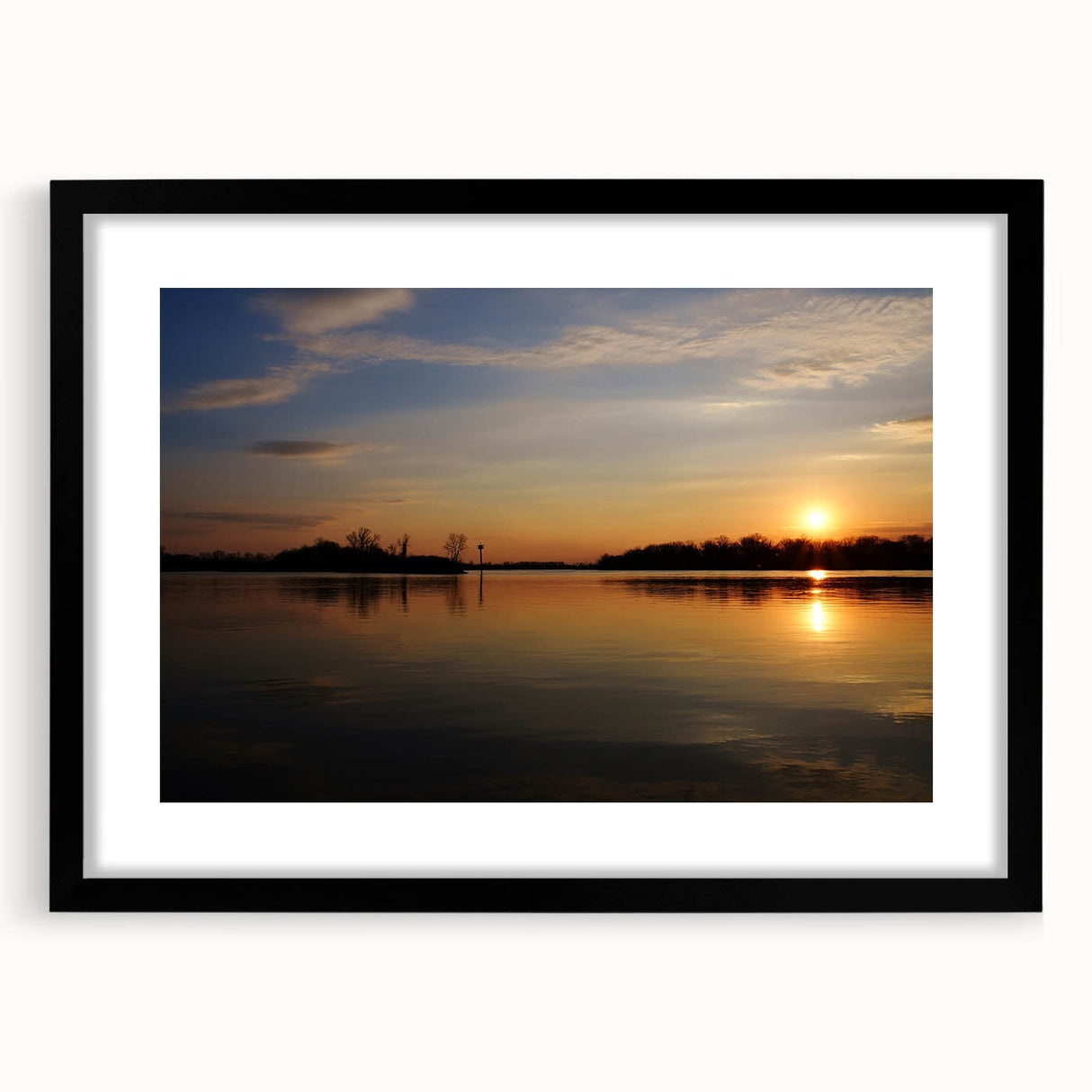 Extra large abstract art print of colorful, textured scenery, framed in black, ideal for living room decor.