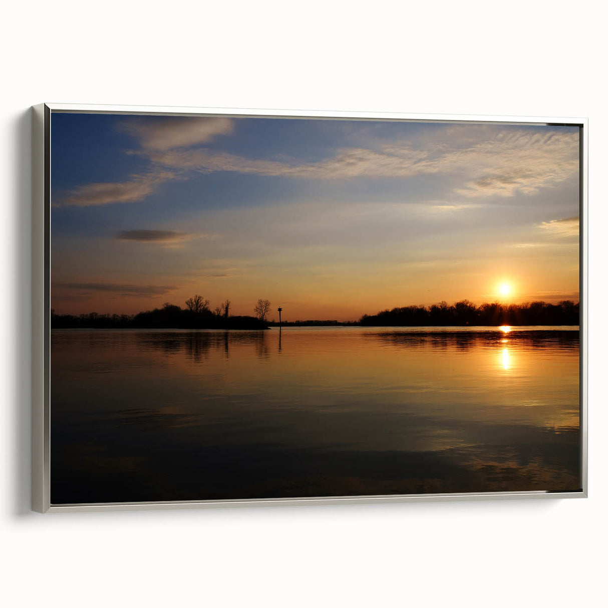 Landscape art painting of Arkansas scenery on framed canvas, featuring colorful art with a vintage poster style.