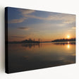Large canvas print depicting a serene Arkansas landscape in soft green and blue tones, suitable for kitchen wall art.
