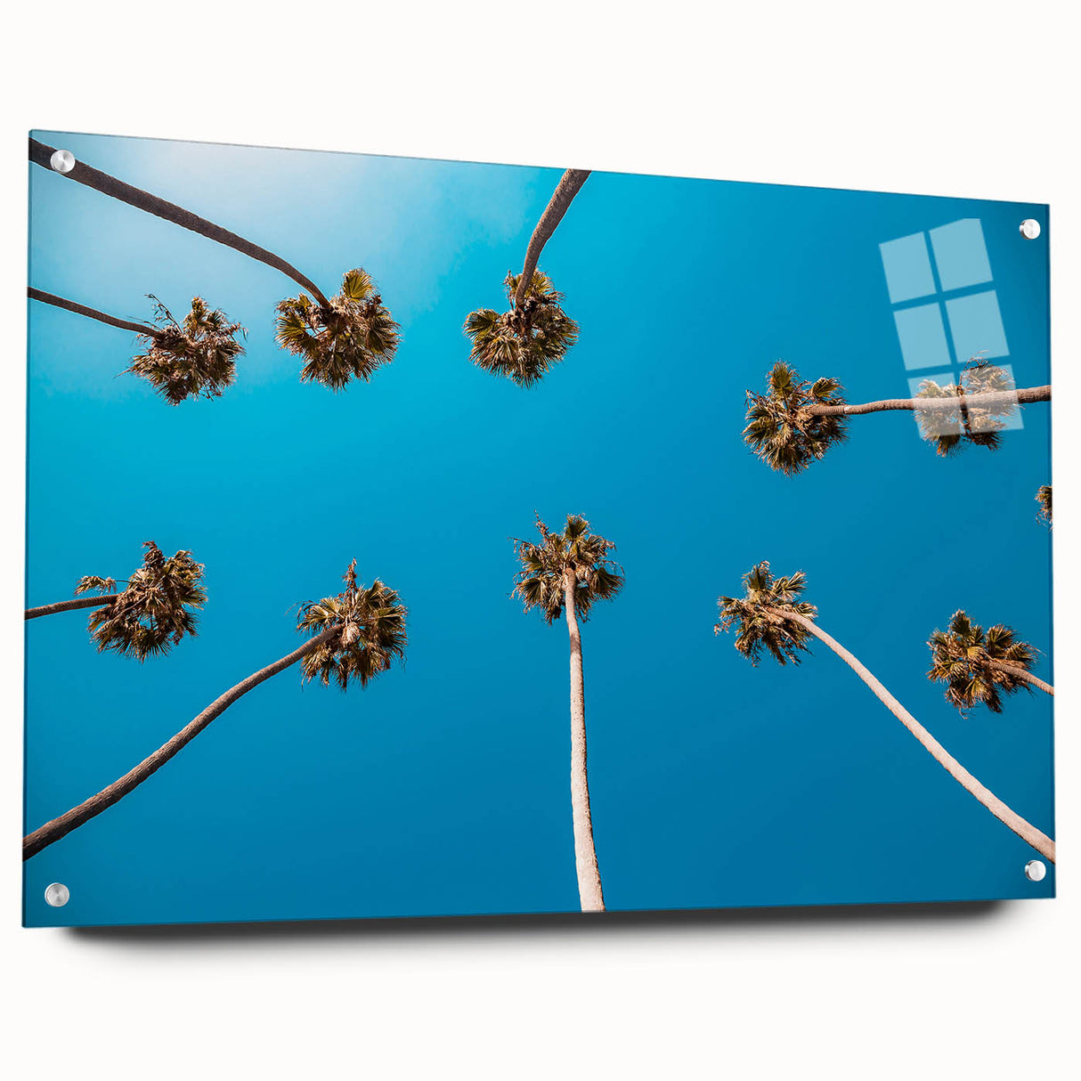 Acrylic print of Beverly Hills scenery in muted earth tones, ideal for bedroom or dining room decor.