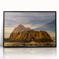 Large abstract wall art depicting the Big Sur coastline in muted earth tones on a framed acrylic print.
