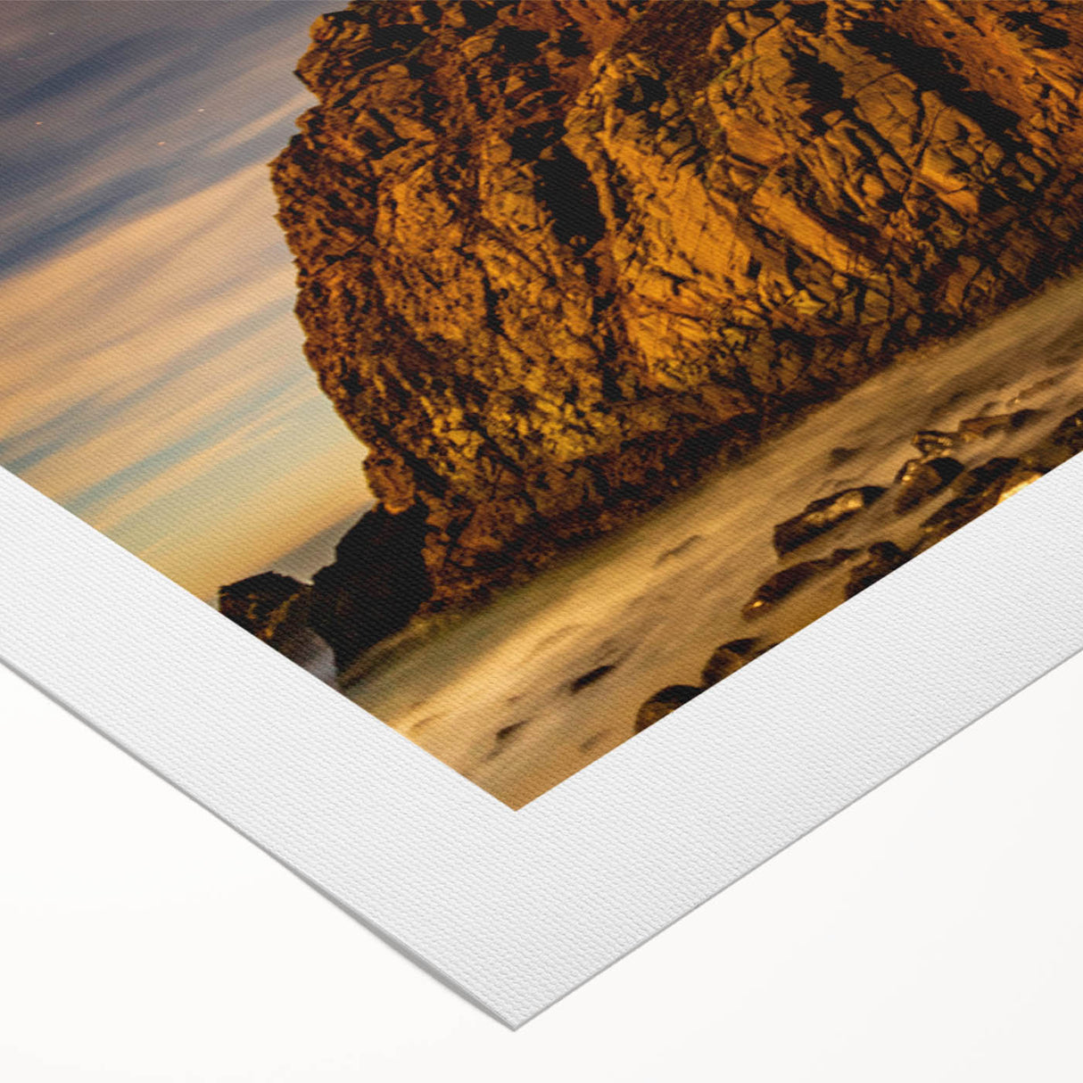 Art deco poster of California's Big Sur coastline in muted earth tones on rolled canvas, suitable for dining room wall art.