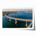 Rolled print of a Californian landscape with vibrant green and blue tones, ideal for art wall dining room.
