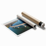 Extra large rolled print of Coronado, California scenery with vivid floral elements, suitable for classy bathroom wall art.