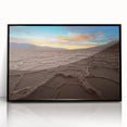 Large abstract wall art depicting Death Valley in muted earth tones on a framed acrylic, suitable for modern decor.