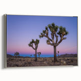 Landscape art painting of Joshua Tree, featuring muted earth tones on a framed canvas.
