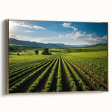 Framed canvas depicting the Napa Valley landscape in vintage poster style, featuring muted earth tones.