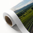 Art deco poster featuring Napa Valley scenery in muted earth tones on a rolled canvas, ideal for nursery wall art.