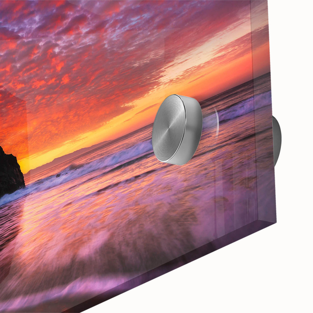 Large abstract wall art of Santa Cruz in muted earth tones on acrylic glass, suitable for dining room ambiance.