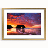 Extra large abstract art print of Santa Cruz, featuring textured waves in muted blue and gray tones on a framed canvas.